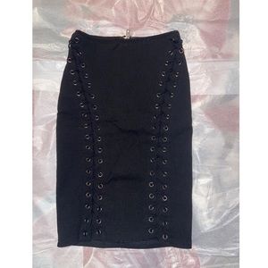 Black Spandex Tied Skirt